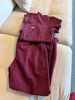 Figs Wine Burgundy Medical Scrub Set